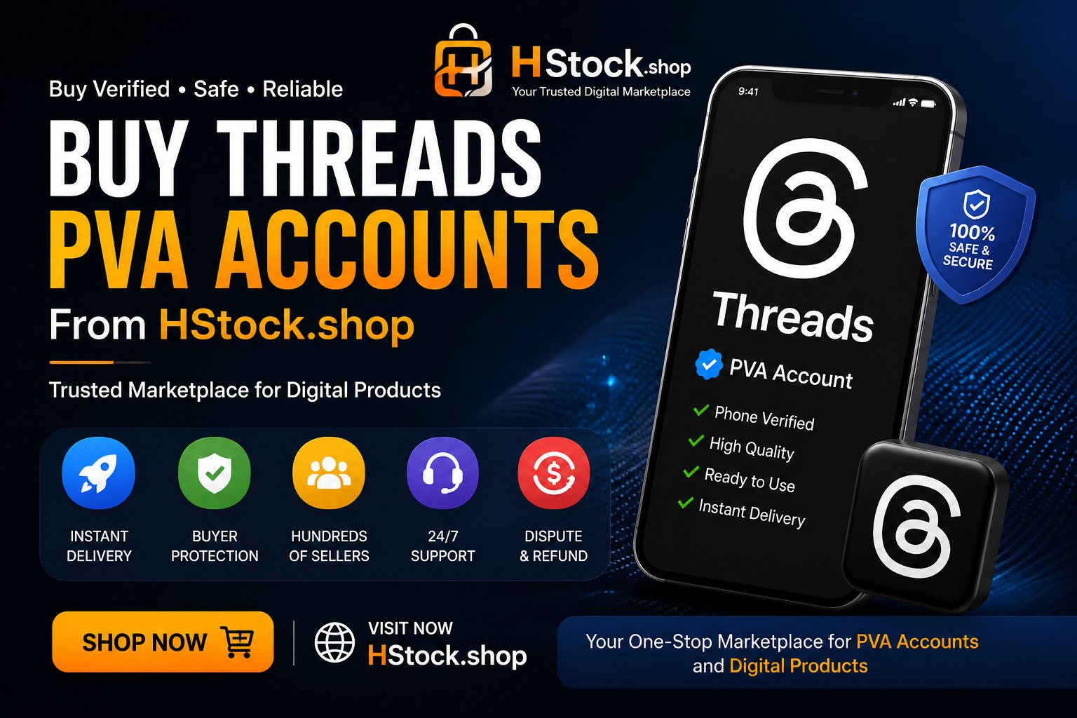 Buy Threads PVA Accounts from HStock.shop – Trusted Marketplace for Verified Threads Accounts