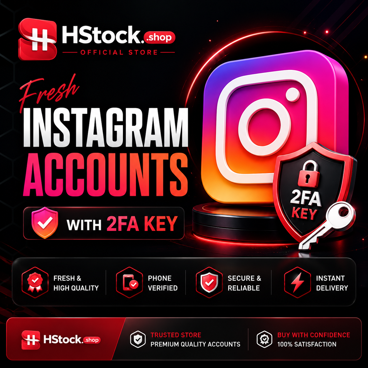 Fresh Instagram PVA Accounts with 2FA Key